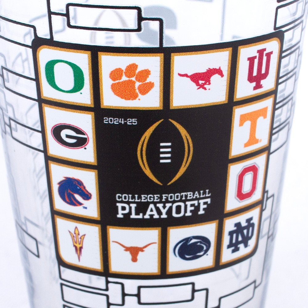 Playoffs, Logo Brand, Shots & Pints, Glass, Home & Auto, Football, Post Season, 2025 College Football, 12 Team logos, 16 ounce, 918382